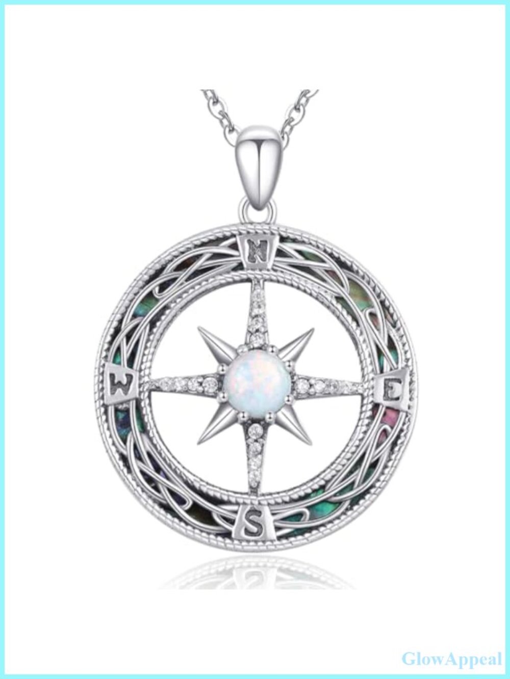 925 Sterling Silver Celtic Knot Compass Pendant Necklace Graduation Gift